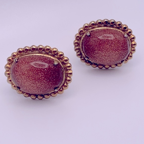 💝 Vintage Cufflinks Goldstone - Picture 4 of 4